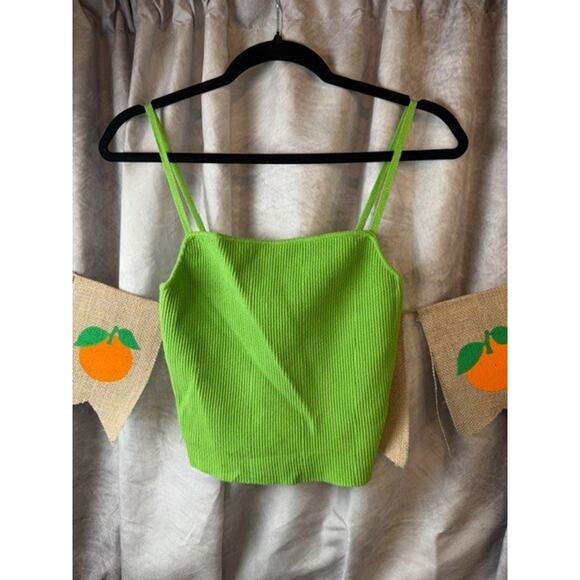 LA Hearts Light Green Camisole Ribbed Crop Top S - Picture 2 of 8